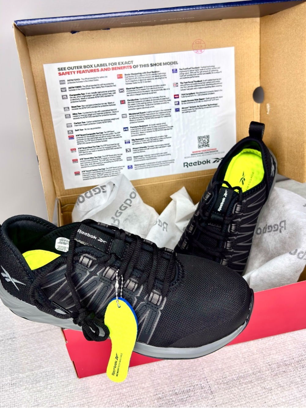 NIB Reebok Astroride Work Women's Steel Toe Safety Shoes size 6.5 - RB211